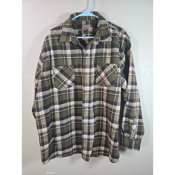 C.E. Schmidt Other - SCHMIDT Workwear Carpenter Men's Plaid Flannel Button Up Shirt Brown Cotton 2XLT